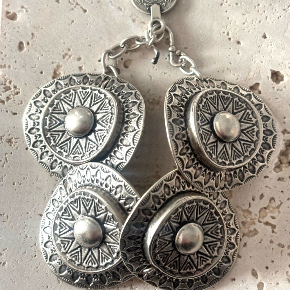 New Handmade Pewter Disc Bracelet